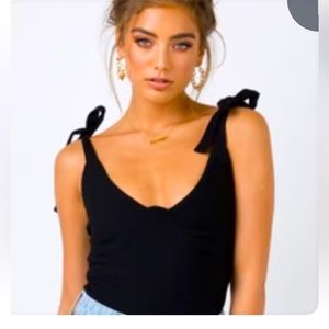 Black tie strap body suit.